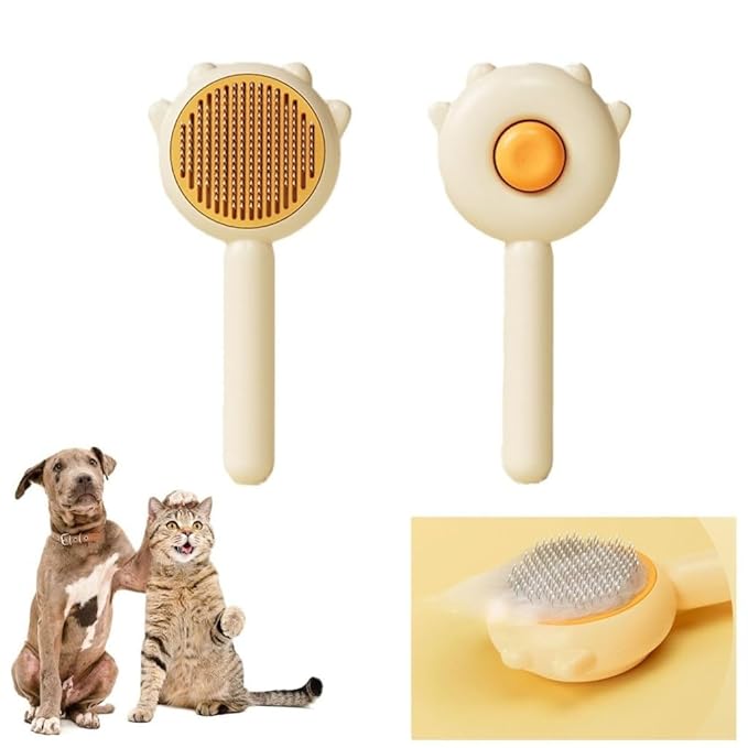 Self-Cleaning Grooming Brush front and back for dogs and cats